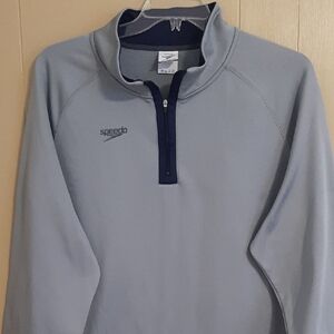 Speedo Men's XXL Gray Quarter-Zip Pullover Shirt